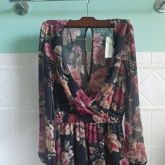 Mini Floral Ruffle Dress Sheer - Picture 10 of 10